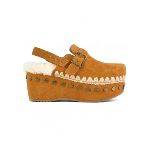 Caramel Coffee Back Strap Clogs - Mou - Modalova