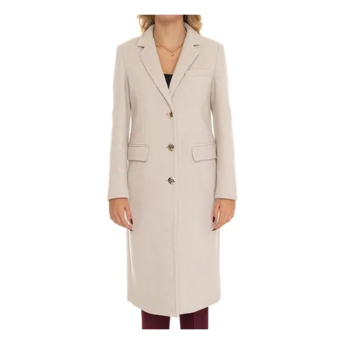 Wool Blend Coat with Lapel Collar - Liu Jo - Modalova