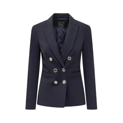 Blue Blazer with Metal Buttons - Pinko - Modalova