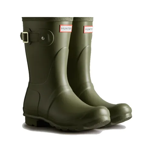 Short Dark Olive Wellington Boots - Hunter - Modalova