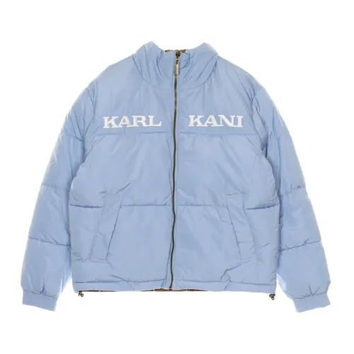 Reversible Retro Puffer Jacket Light Blue/Brown - Karl Kani - Modalova