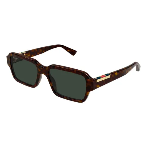 Rectangular Sunglasses with Metal Insert - Gucci - Modalova
