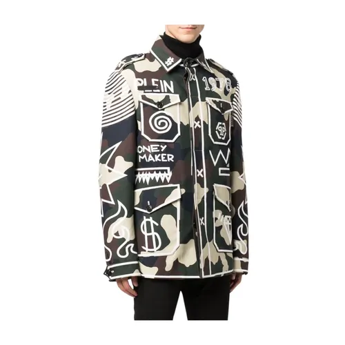 Parka Graffiti Camuflaje - Philipp Plein - Modalova