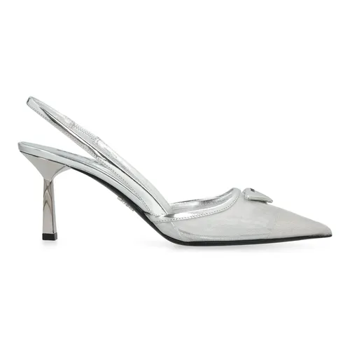 Mesh Fabric Slingback Pumps - Prada - Modalova