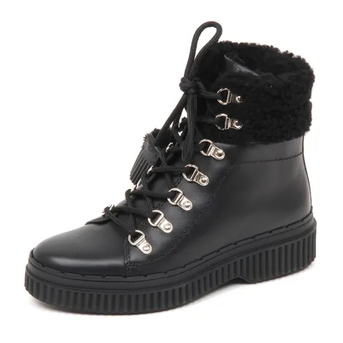 Black Leather Ankle Boots with Hooks - Tod's - Modalova