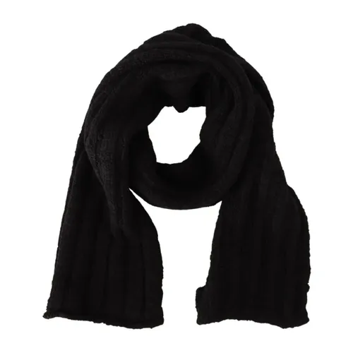 Elegance Unleashed Black Wool Scarf - Dolce & Gabbana - Modalova
