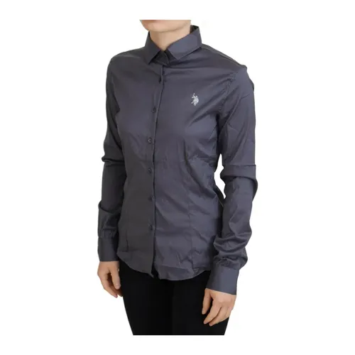 Gray Long Sleeve Collared Top - U.s. Polo Assn. - Modalova