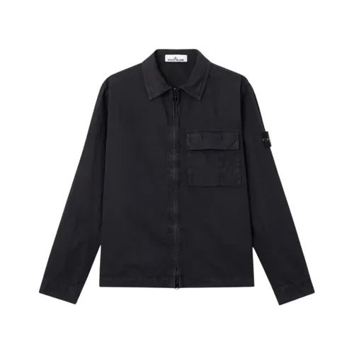 Logo Patch Overshirt - Stone Island - Modalova