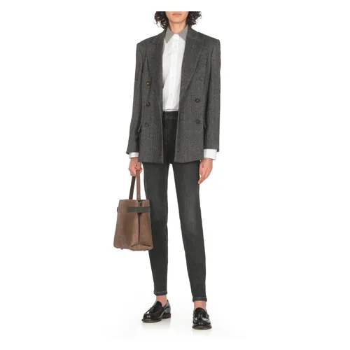 Double-Breasted Techno Wool Jacket - Brunello Cucinelli - Modalova