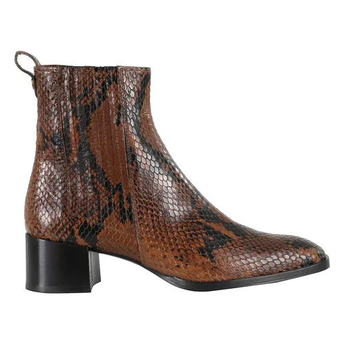Python Leather Ankle Boot Brown - Roberto Festa - Modalova