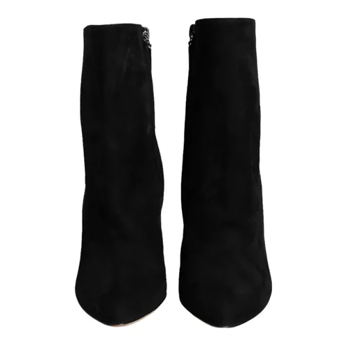 Black Suede Mid Calf Boots - Dolce & Gabbana - Modalova