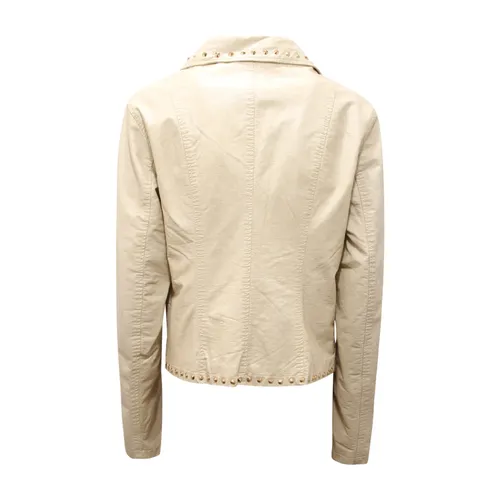 Vintage Effect Eco Leather Jacket - Gaudi - Modalova