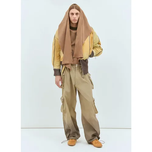 Panelled Waffle Top With Scarf - Charlie Constantinou - Modalova