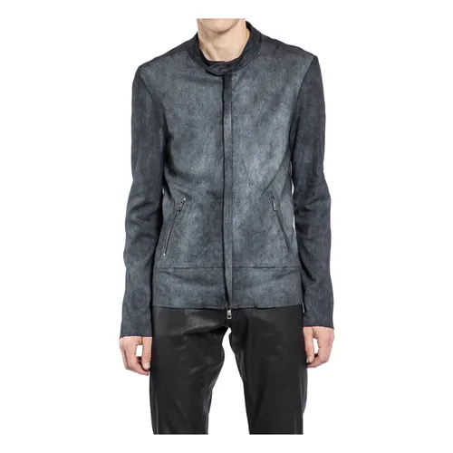 Coated Stretch Lambskin Biker Jacket - Giorgio Brato - Modalova