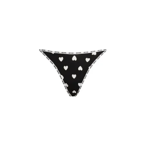 Printed microfiber thong - Moschino - Modalova