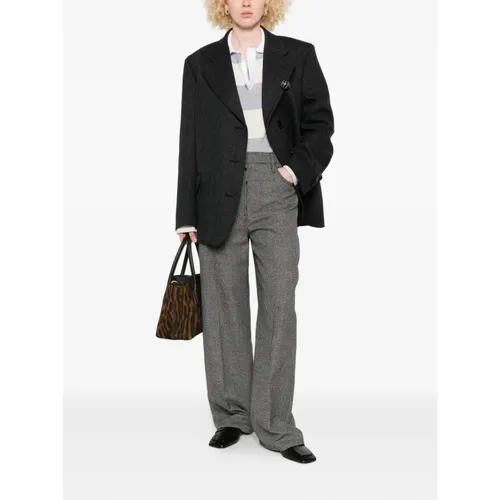 Checked Trousers - Prada - Modalova