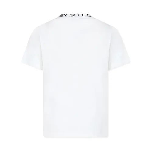 White Cotton Short Sleeve T-Shirt - Stella McCartney - Modalova