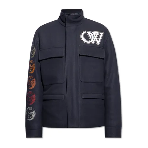 Jacket with Logo - Off White - Modalova