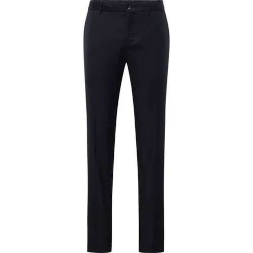 Adjustable Blue Wool Pants with Drawstring - Incotex - Modalova