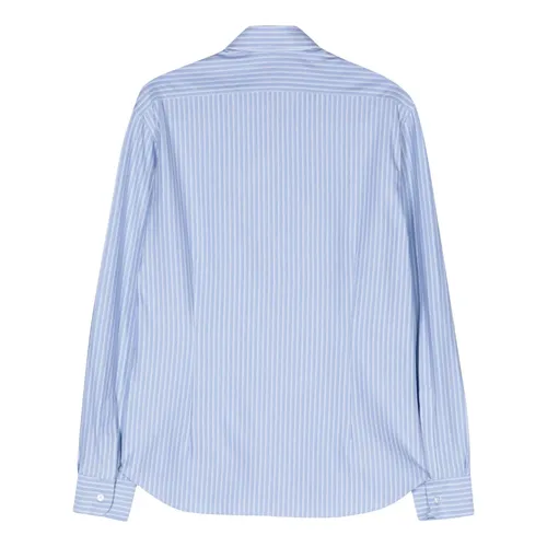 Striped Cotton Stretch Shirt - Fedeli - Modalova