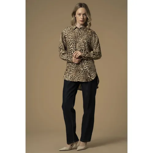 Leopard Print Long Sleeve Shirt - Kocca - Modalova