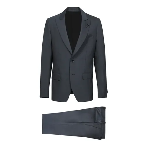 Elegant Dark Grey Micro Pattern Suit - Lardini - Modalova