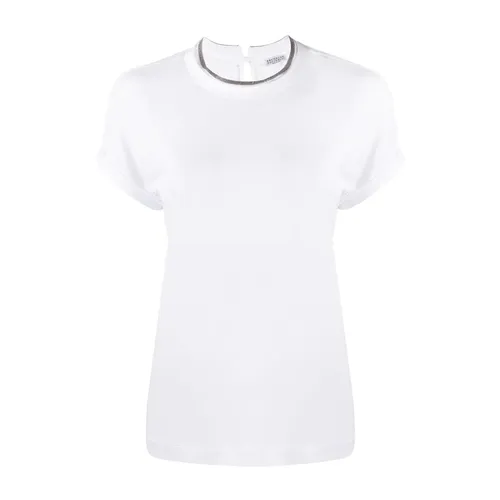 White Crew Neck T-Shirt - Brunello Cucinelli - Modalova