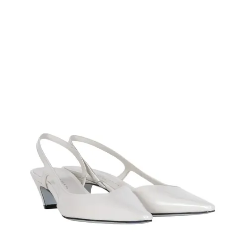 White stone leather slingback sandals - Roberto Festa - Modalova