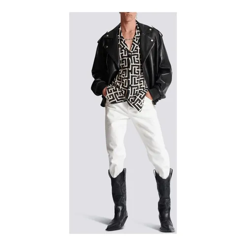 Monogram-printed shirt - Balmain - Modalova