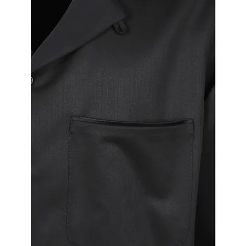Wool Twill Shirt with Satin Details - Golden Goose - Modalova