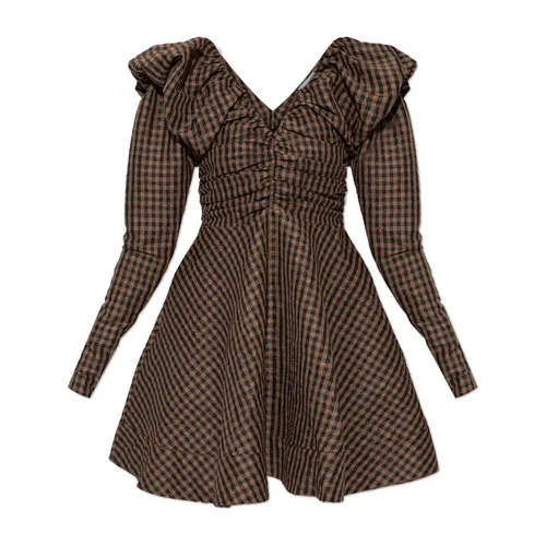 Plaid Mini Dress - Ganni - Modalova