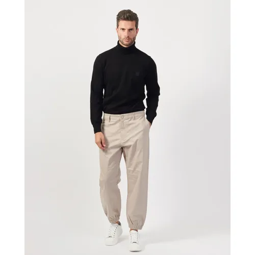 Beige Elastic Cuff Jogger Trousers - Armani Exchange - Modalova