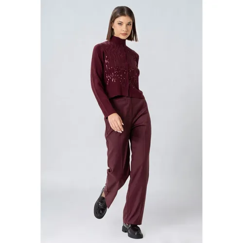Waist Length Glitter Effect Cardigan - Kocca - Modalova