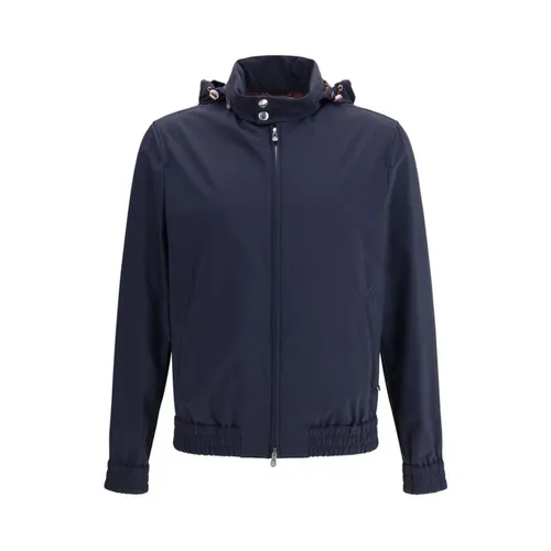 Polyamide Shell Jacket with Hood and Zip Front - Brunello Cucinelli - Modalova