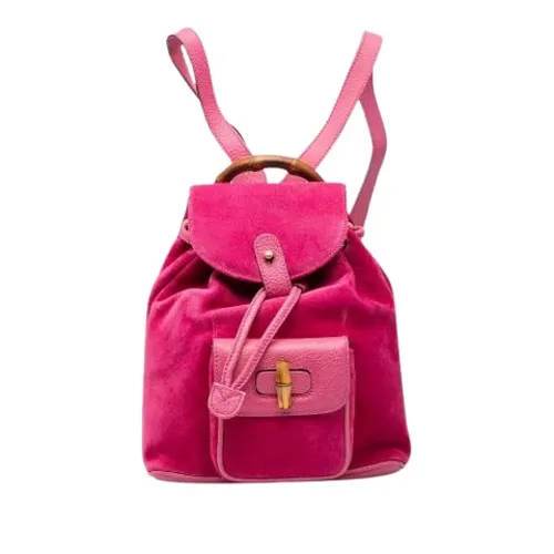 Pre-owned Suede Backpack - Gucci Vintage - Modalova