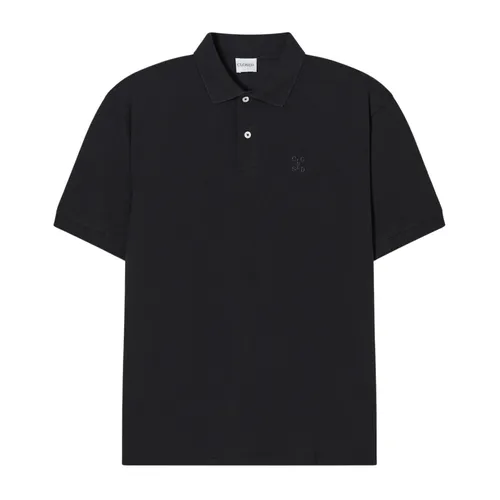 Short-sleeve pique polo with front logo - Closed - Modalova
