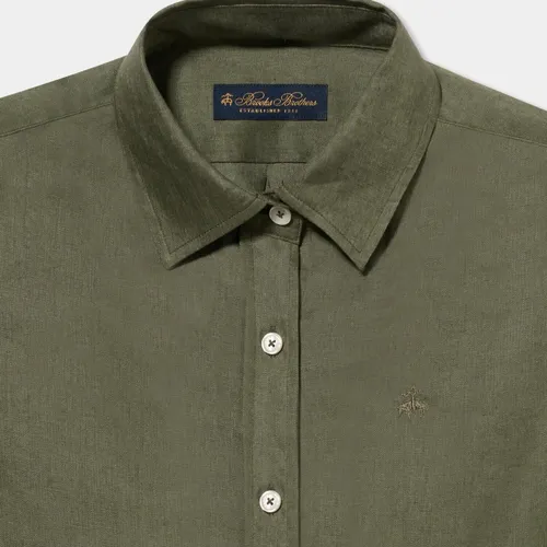 Camicia in lino con logo - Brooks Brothers - Modalova