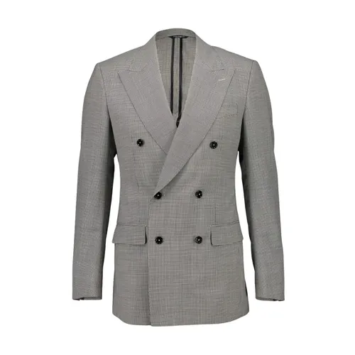 Double-breasted Houndstooth Wool Jacket - Dolce & Gabbana - Modalova