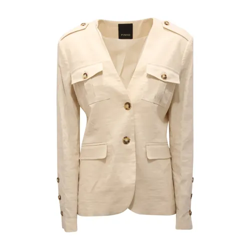 Linen Blend Jacket - Pinko - Modalova