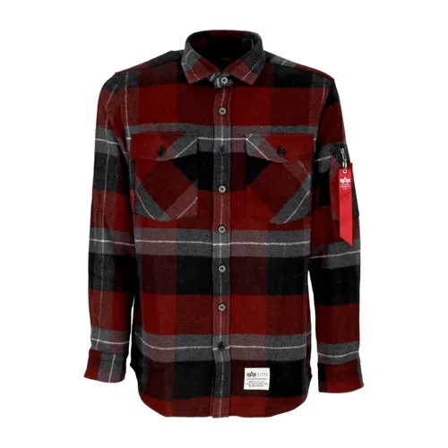 Flannel Shirt Black Gray - Alpha Industries - Modalova