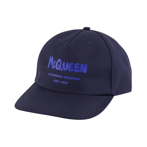 Blue Graffiti Logo Baseball Cap - Alexander McQueen - Modalova