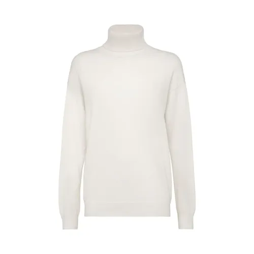 White Cashmere Mock Neck Jumper - Brunello Cucinelli - Modalova