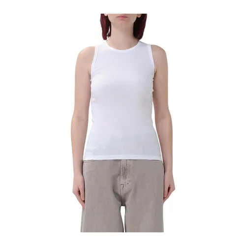 White Ribbed Tank Top - Aries - Modalova