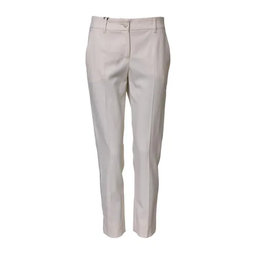 White Wool Tapered Trouser Pants - Dolce & Gabbana - Modalova