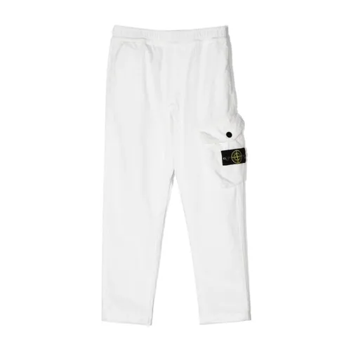 Off White Corduroy Trousers - Stone Island - Modalova