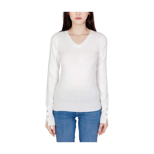 Top de Punto de Algodón Blanco - Guess - Modalova