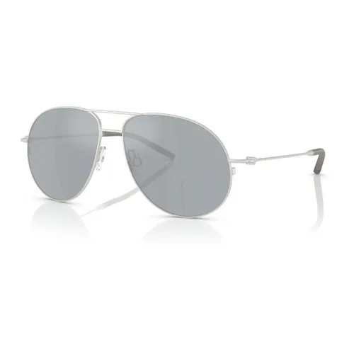 Matte Silver Sunglasses with Grey Flash - Moncler - Modalova