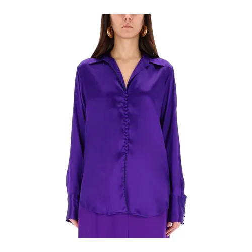 Long Sleeve Collared Blouse with Full Button Placket - Dries Van Noten - Modalova