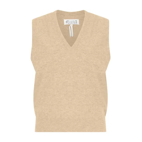 Knitted V-Neck Wool Vest - Maison Margiela - Modalova