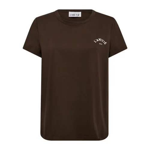 Mini Curve Logo Tee Top in Mocca - Haute L'Amitié - Modalova